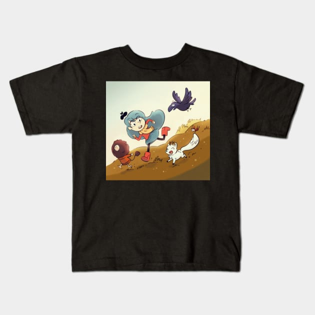 Hilda Stampede: Twig Nisse Alfur Raven Kids T-Shirt by Zyden